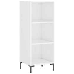 vidaXL Aparador madera de ingeniería blanco brillante 34,5x32,5x90 cm