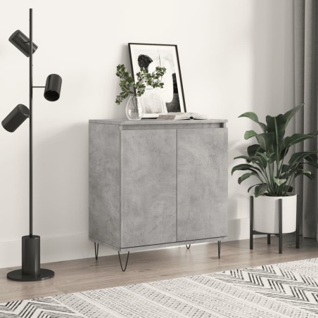 vidaXL Aparador de madera contrachapada gris hormigón 60x35x70 cm
