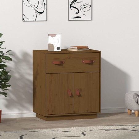 vidaXL Aparador de madera maciza de pino marrón miel 65,5x40x75 cm