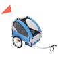 vidaXL Remolque para bicicletas gris y azul 30 kg vidaXL Remolque para bicicletas gris y azul 30 kg