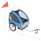 vidaXL Remolque para bicicletas gris y azul 30 kg vidaXL Remolque para bicicletas gris y azul 30 kg