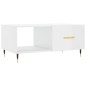 vidaXL Mesa de centro madera contrachapada blanco brillo 90x50x40 cm