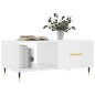 vidaXL Mesa de centro madera contrachapada blanco brillo 90x50x40 cm