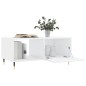 vidaXL Mesa de centro madera contrachapada blanco brillo 90x50x40 cm