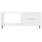 vidaXL Mesa de centro madera contrachapada blanco brillo 90x50x40 cm