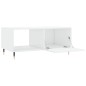 vidaXL Mesa de centro madera contrachapada blanco brillo 90x50x40 cm