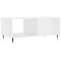 vidaXL Mesa de centro madera contrachapada blanco brillo 90x50x40 cm