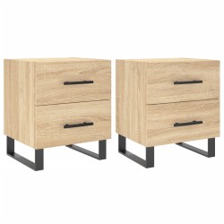 vidaXL Mesita noche 2 uds madera ingeniería roble Sonoma 40x35x47,5 cm