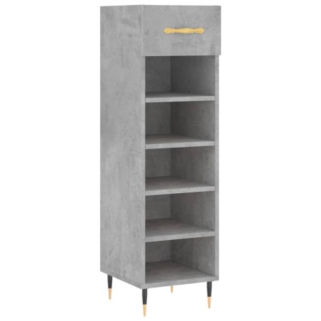 vidaXL Zapatero madera de ingeniería gris hormigón 30x35x105 cm