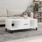 vidaXL Mesa de centro madera contrachapada blanco brillo 102x50x40 cm vidaXL Mesa de centro madera contrachapada blanco brillo 102x50x40 cm