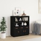 vidaXL Aparador alto madera maciza de pino negro 100x40x108,5 cm vidaXL Aparador alto madera maciza de pino negro 100x40x108,5 cm