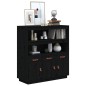 vidaXL Aparador alto madera maciza de pino negro 100x40x108,5 cm vidaXL Aparador alto madera maciza de pino negro 100x40x108,5 cm