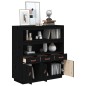 vidaXL Aparador alto madera maciza de pino negro 100x40x108,5 cm vidaXL Aparador alto madera maciza de pino negro 100x40x108,5 cm