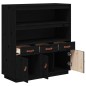 vidaXL Aparador alto madera maciza de pino negro 100x40x108,5 cm vidaXL Aparador alto madera maciza de pino negro 100x40x108,5 cm