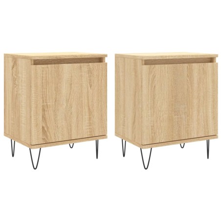 vidaXL Mesitas noche 2 uds madera ingeniería roble Sonoma 40x30x50 cm