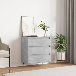vidaXL Aparador de madera contrachapada gris hormigón 60x35x70 cm