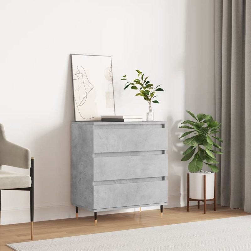 vidaXL Aparador de madera contrachapada gris hormigón 60x35x70 cm vidaXL Aparador de madera contrachapada gris hormigón 60x35x70 cm