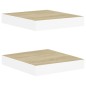 vidaXL Estante flotante pared 2 uds MDF roble y blanco 23x23,5x3,8 cm vidaXL Estante flotante pared 2 uds MDF roble y blanco 23x23,5x3,8 cm