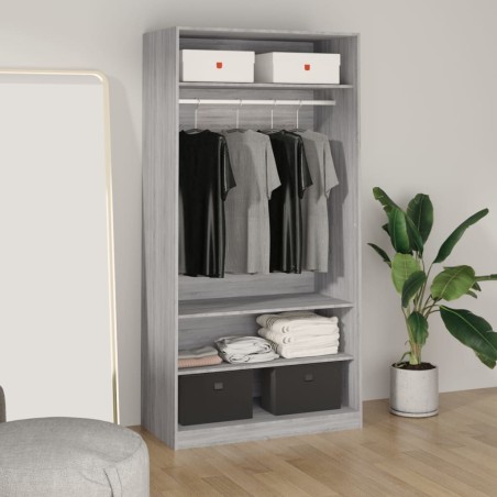 vidaXL Armario de madera contrachapada gris Sonoma 100x50x200 cm