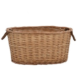 vidaXL Cesta para leña con asas de transporte sauce natural 58x42x29cm