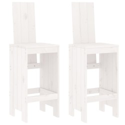 vidaXL Taburetes de cocina 2 uds madera maciza pino blanco 40x42x120cm