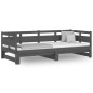 vidaXL Sofá cama extraíble madera maciza de pino gris 2x(80x200) cm