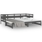 vidaXL Sofá cama extraíble madera maciza de pino gris 2x(80x200) cm