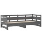 vidaXL Sofá cama extraíble madera maciza de pino gris 2x(80x200) cm