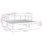 vidaXL Sofá cama extraíble madera maciza de pino gris 2x(80x200) cm