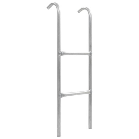 vidaXL Escalera de cama elástica de 2 peldaños acero plateado 102,6 cm