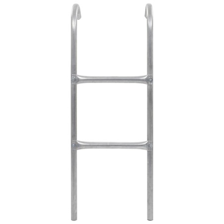 vidaXL Escalera de cama elástica de 2 peldaños acero plateado 102,6 cm