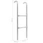 vidaXL Escalera de cama elástica de 2 peldaños acero plateado 102,6 cm vidaXL Escalera de cama elástica de 2 peldaños acero plateado 102,6 cm