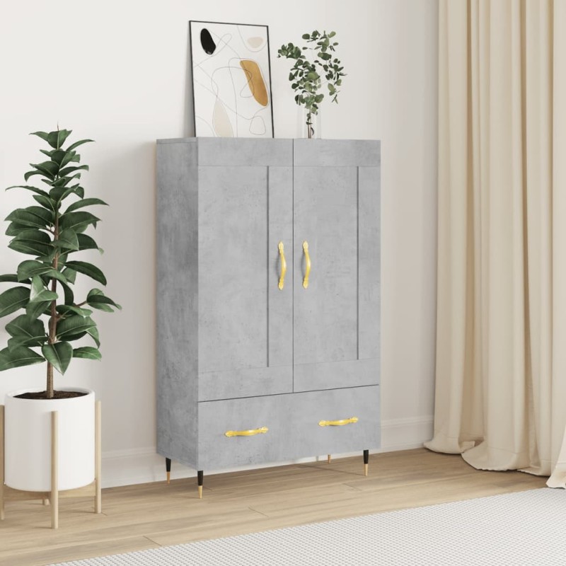 vidaXL Aparador alto madera de ingeniería gris hormigón 69,5x31x115 cm vidaXL Aparador alto madera de ingeniería gris hormigón 69,5x31x115 cm