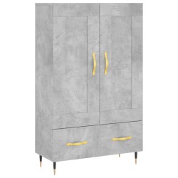 vidaXL Aparador alto madera de ingeniería gris hormigón 69,5x31x115 cm