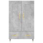 vidaXL Aparador alto madera de ingeniería gris hormigón 69,5x31x115 cm vidaXL Aparador alto madera de ingeniería gris hormigón 69,5x31x115 cm