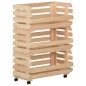 vidaXL Carrito para verduras madera maciza de pino 57x30x80 cm