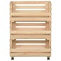 vidaXL Carrito para verduras madera maciza de pino 57x30x80 cm