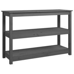 vidaXL Mesa consola de madera maciza de pino gris 110x40x74 cm