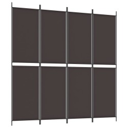vidaXL Biombo divisor de 4 paneles de tela marrón 200x200 cm