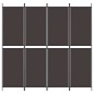 vidaXL Biombo divisor de 4 paneles de tela marrón 200x200 cm vidaXL Biombo divisor de 4 paneles de tela marrón 200x200 cm
