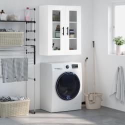 vidaXL Armario de pared blanco brillante 69,5x34x90 cm