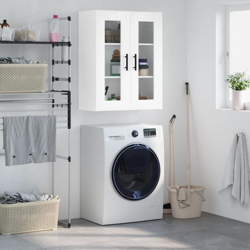 vidaXL Armario de pared blanco brillante 69,5x34x90 cm vidaXL Armario de pared blanco brillante 69,5x34x90 cm