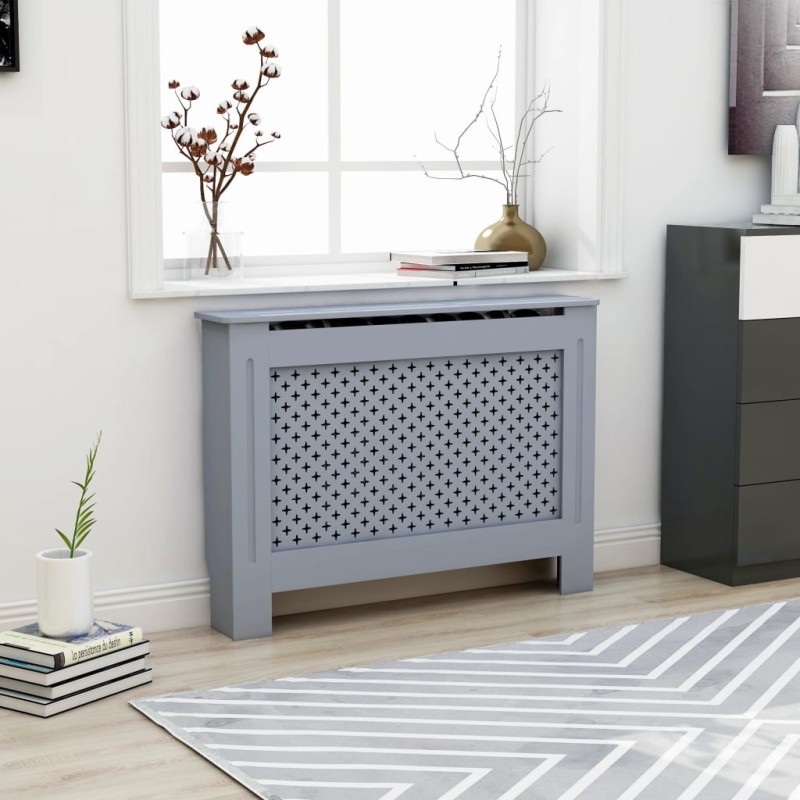 vidaXL Cubierta para radiador MDF gris antracita 112x19x81,5 cm vidaXL Cubierta para radiador MDF gris antracita 112x19x81,5 cm