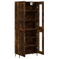 vidaXL Aparador alto madera contrachapada roble ahumado 69,5x34x180 cm