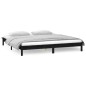 vidaXL Estructura de cama con LED madera maciza negro 140x190 cm vidaXL Estructura de cama con LED madera maciza negro 140x190 cm