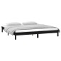 vidaXL Estructura de cama con LED madera maciza negro 140x190 cm vidaXL Estructura de cama con LED madera maciza negro 140x190 cm