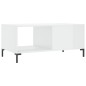 vidaXL Mesa de centro madera contrachapada blanco brillo 90x50x40 cm vidaXL Mesa de centro madera contrachapada blanco brillo 90x50x40 cm