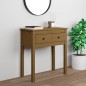 vidaXL Mesa consola de madera maciza de pino marrón miel 70x35x75 cm