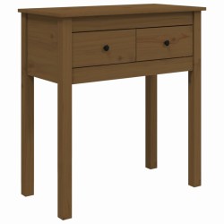 vidaXL Mesa consola de madera maciza de pino marrón miel 70x35x75 cm