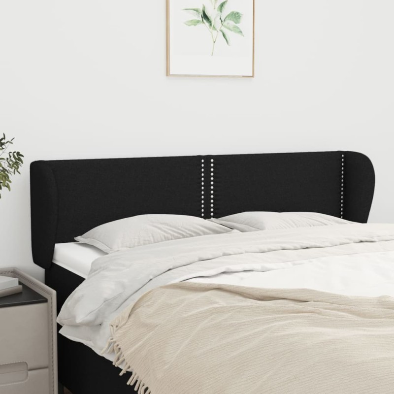 vidaXL Cabecero de tela negro 147x23x78/88 cm vidaXL Cabecero de tela negro 147x23x78/88 cm